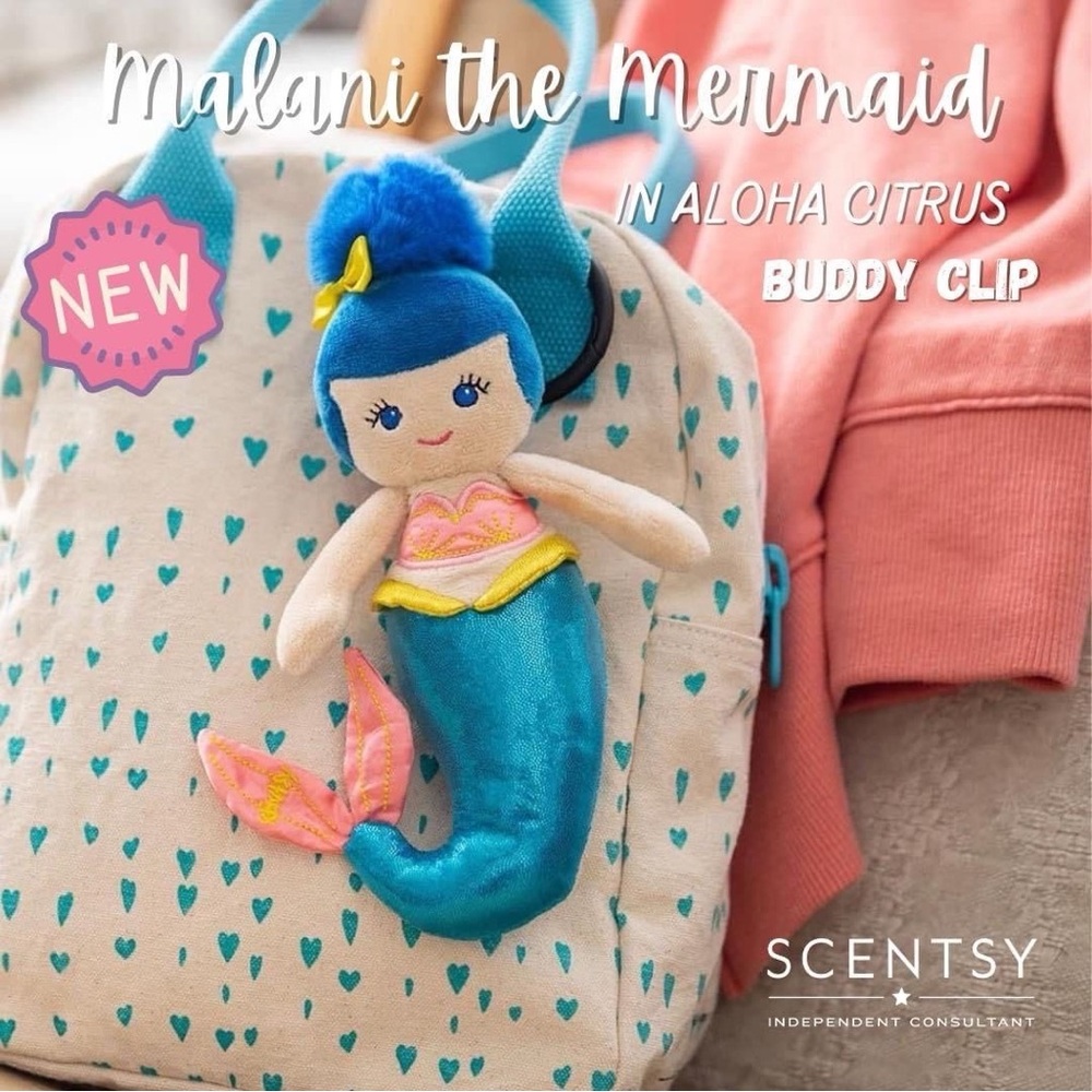 Scentsy Malani Mermaid Buddy Clip - Blue and Pink Delight
